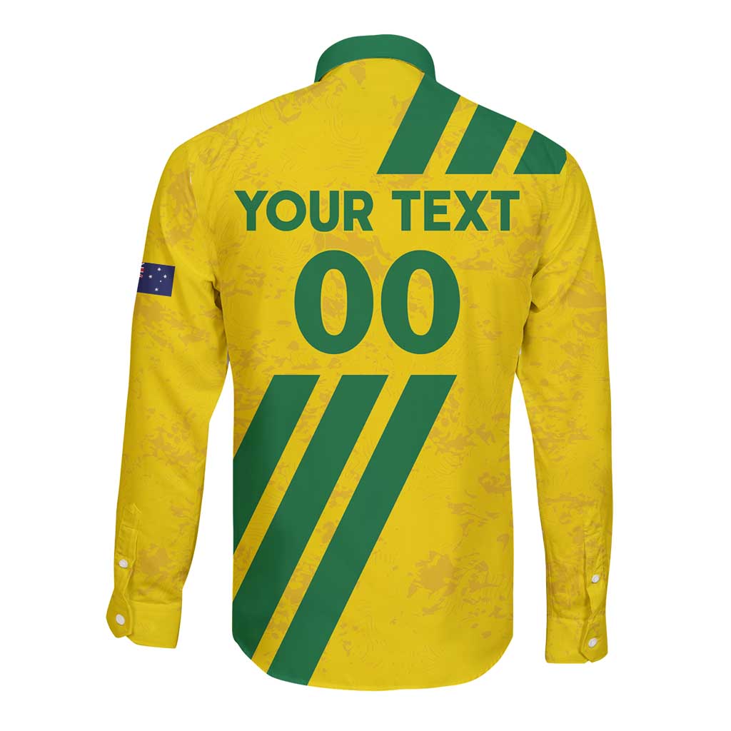 Custom Soccer 2026 Australia Long Sleeve Button Shirt Socceroos Go Glory