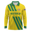 Custom Soccer 2026 Australia Long Sleeve Polo Shirt Socceroos Go Glory