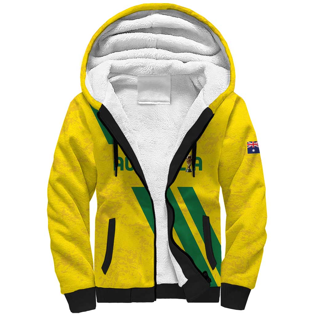 Custom Soccer 2026 Australia Sherpa Hoodie Socceroos Go Glory