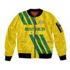Custom Soccer 2026 Australia Sleeve Zip Bomber Jacket Socceroos Go Glory