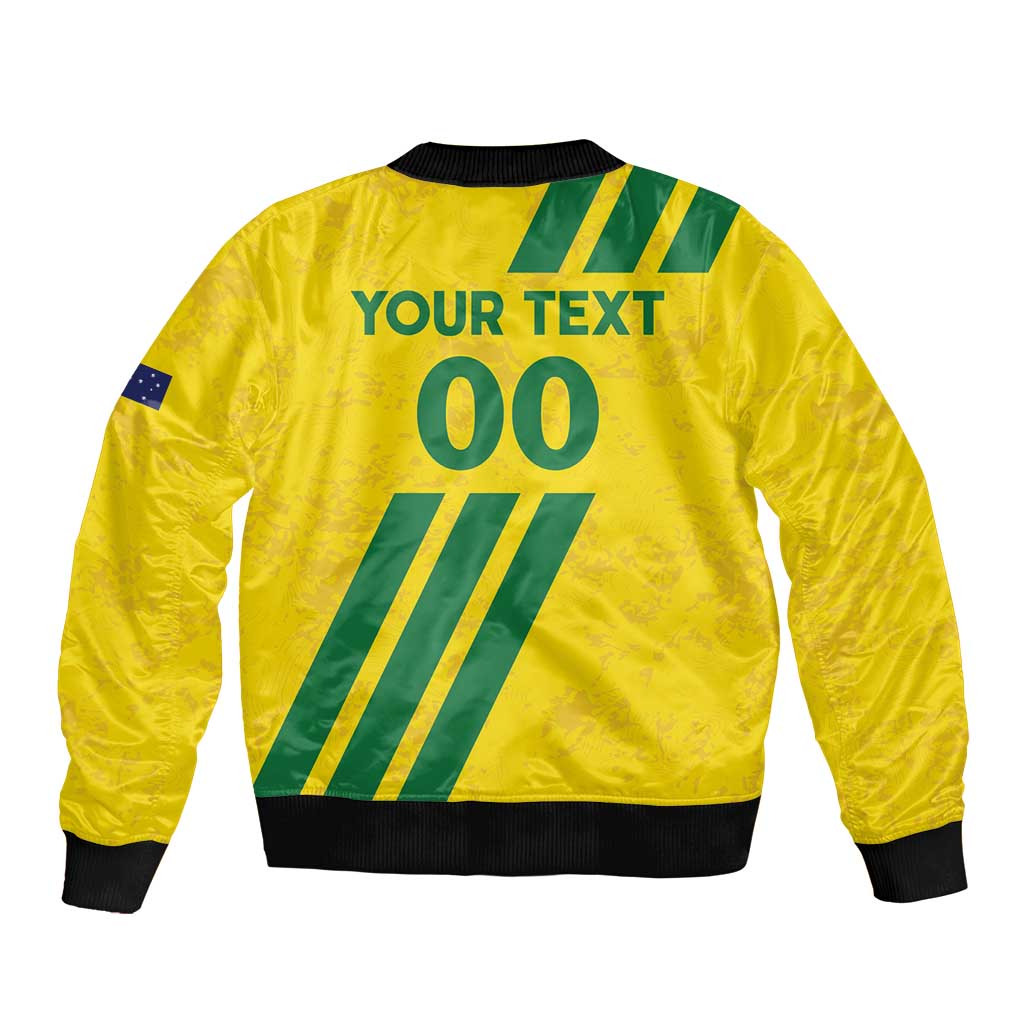 Custom Soccer 2026 Australia Sleeve Zip Bomber Jacket Socceroos Go Glory