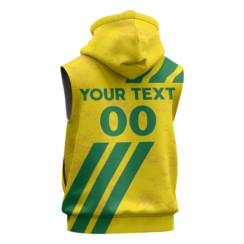 Custom Soccer 2026 Australia Sleeveless Zip Hoodie Socceroos Go Glory