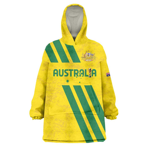 Custom Soccer 2026 Australia Wearable Blanket Hoodie Socceroos Go Glory