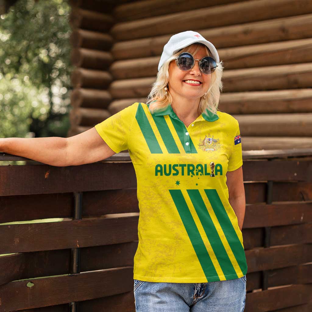 Custom Soccer 2026 Australia Women Polo Shirt Socceroos Go Glory