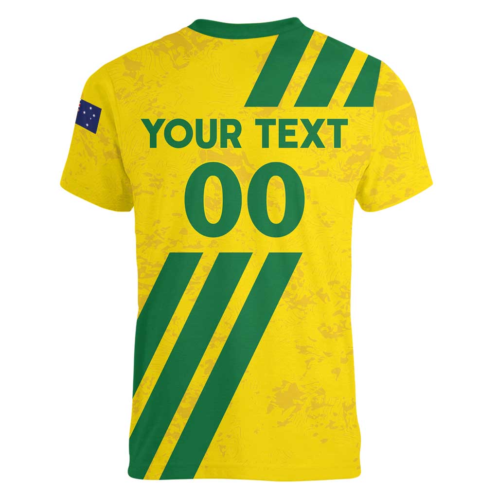 Custom Soccer 2026 Australia Women V-Neck T-Shirt Socceroos Go Glory