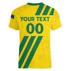 Custom Soccer 2026 Australia Women V-Neck T-Shirt Socceroos Go Glory