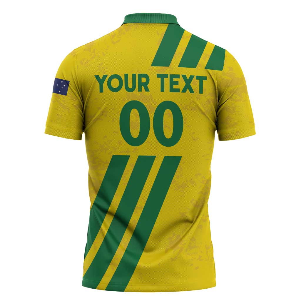 Custom Soccer 2026 Australia Zipper Polo Shirt Socceroos Go Glory