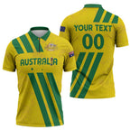 Custom Soccer 2026 Australia Zipper Polo Shirt Socceroos Go Glory