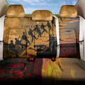 ANZAC Day 2024 Back Car Seat Cover Silver Fern With A Trumpet Soldier