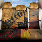 ANZAC Day 2024 Back Car Seat Cover Silver Fern With A Trumpet Soldier