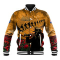 ANZAC Day 2024 Baseball Jacket Silver Fern With A Trumpet Soldier