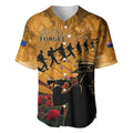 ANZAC Day 2024 Baseball Jersey Silver Fern With A Trumpet Soldier