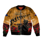 ANZAC Day 2024 Bomber Jacket Silver Fern With A Trumpet Soldier