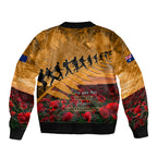 ANZAC Day 2024 Bomber Jacket Silver Fern With A Trumpet Soldier