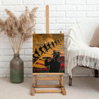 ANZAC Day 2024 Canvas Wall Art Silver Fern With A Trumpet Soldier