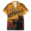 ANZAC Day 2024 Family Matching Mermaid Dress and Hawaiian Shirt Silver Fern With A Trumpet Soldier