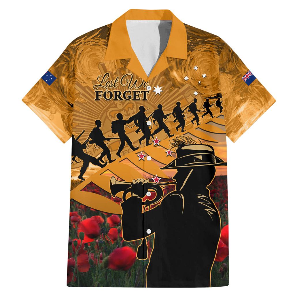 ANZAC Day 2024 Family Matching Mermaid Dress and Hawaiian Shirt Silver Fern With A Trumpet Soldier