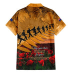 ANZAC Day 2024 Family Matching Mermaid Dress and Hawaiian Shirt Silver Fern With A Trumpet Soldier