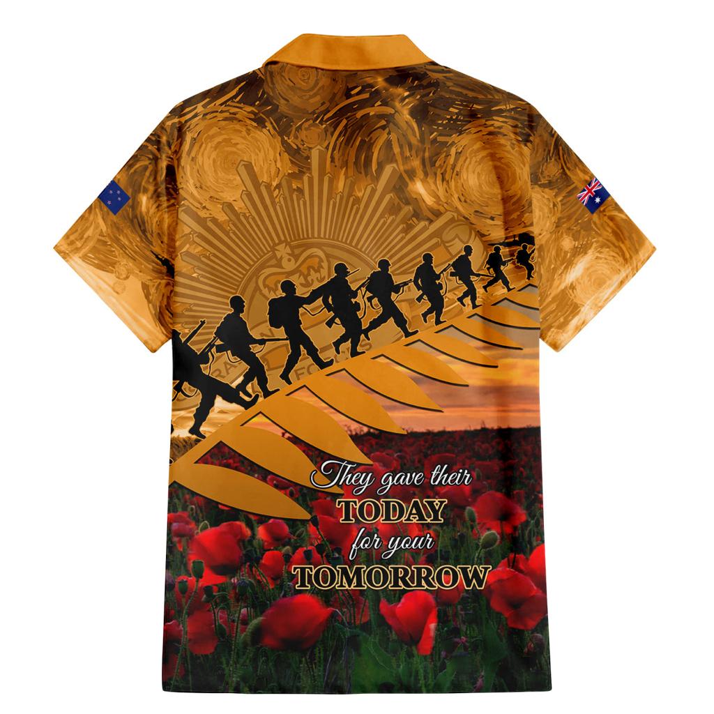 ANZAC Day 2024 Family Matching Mermaid Dress and Hawaiian Shirt Silver Fern With A Trumpet Soldier
