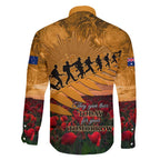ANZAC Day 2024 Family Matching Off The Shoulder Long Sleeve Dress and Hawaiian Shirt Silver Fern With A Trumpet Soldier