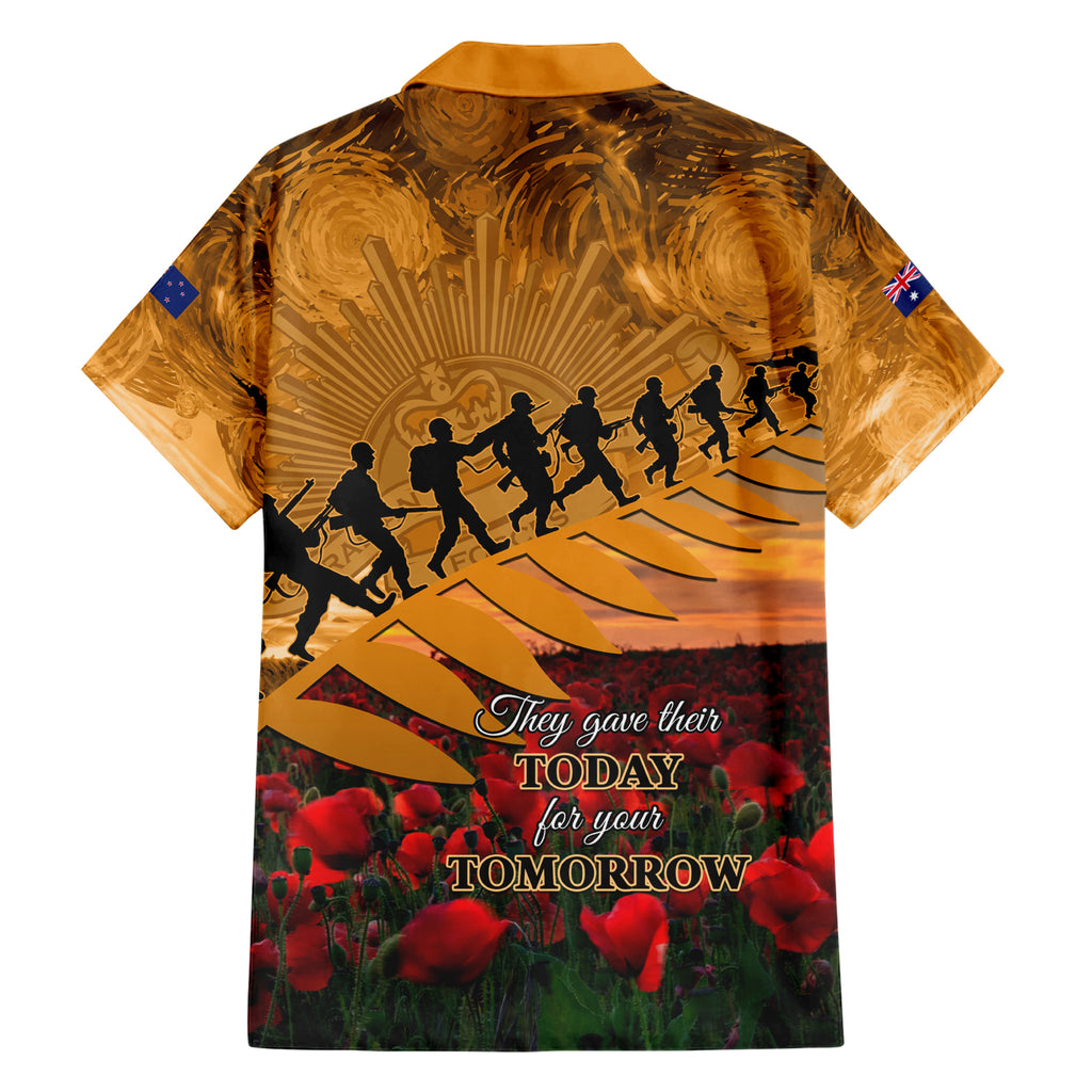 ANZAC Day 2024 Hawaiian Shirt Silver Fern With A Trumpet Soldier