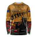 ANZAC Day 2024 Long Sleeve Shirt Silver Fern With A Trumpet Soldier