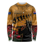 ANZAC Day 2024 Long Sleeve Shirt Silver Fern With A Trumpet Soldier