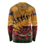 ANZAC Day 2024 Long Sleeve Shirt Silver Fern With A Trumpet Soldier