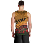 ANZAC Day 2024 Men Tank Top Silver Fern With A Trumpet Soldier