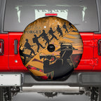 ANZAC Day 2024 Spare Tire Cover Silver Fern With A Trumpet Soldier