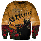 ANZAC Day 2024 Sweatshirt Silver Fern With A Trumpet Soldier