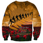 ANZAC Day 2024 Sweatshirt Silver Fern With A Trumpet Soldier