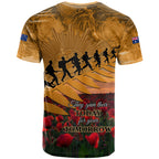 ANZAC Day 2024 T Shirt Silver Fern With A Trumpet Soldier