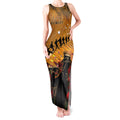 ANZAC Day 2024 Tank Maxi Dress Silver Fern With A Trumpet Soldier