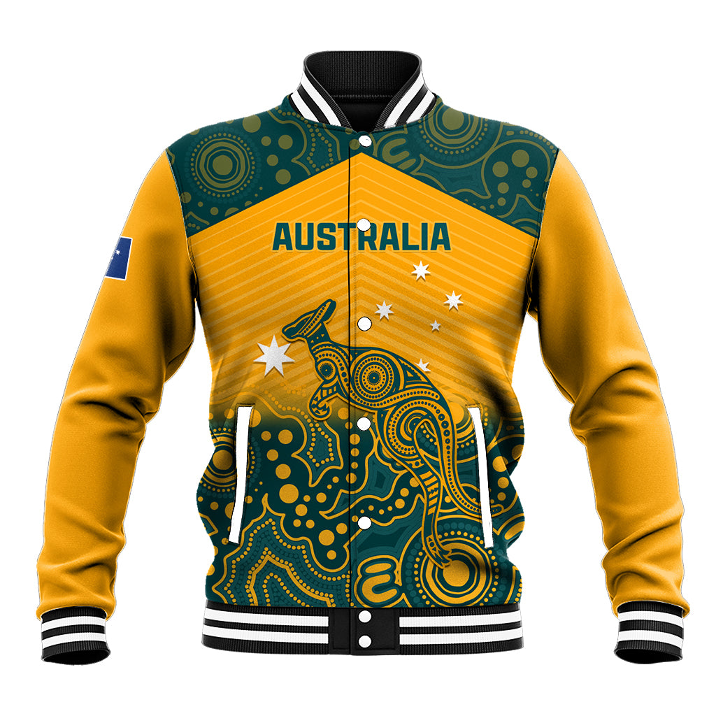 Custom Australia Rugby Baseball Jacket Wallabies Aboriginal Pattern