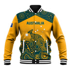 Custom Australia Rugby Baseball Jacket Wallabies Aboriginal Pattern