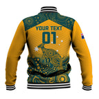 Custom Australia Rugby Baseball Jacket Wallabies Aboriginal Pattern