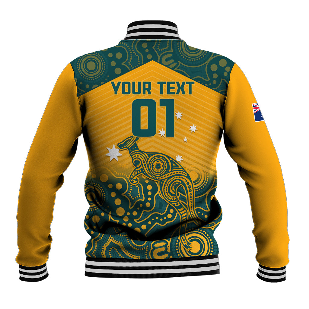 Custom Australia Rugby Baseball Jacket Wallabies Aboriginal Pattern