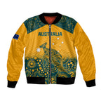 Custom Australia Rugby Bomber Jacket Wallabies Aboriginal Pattern