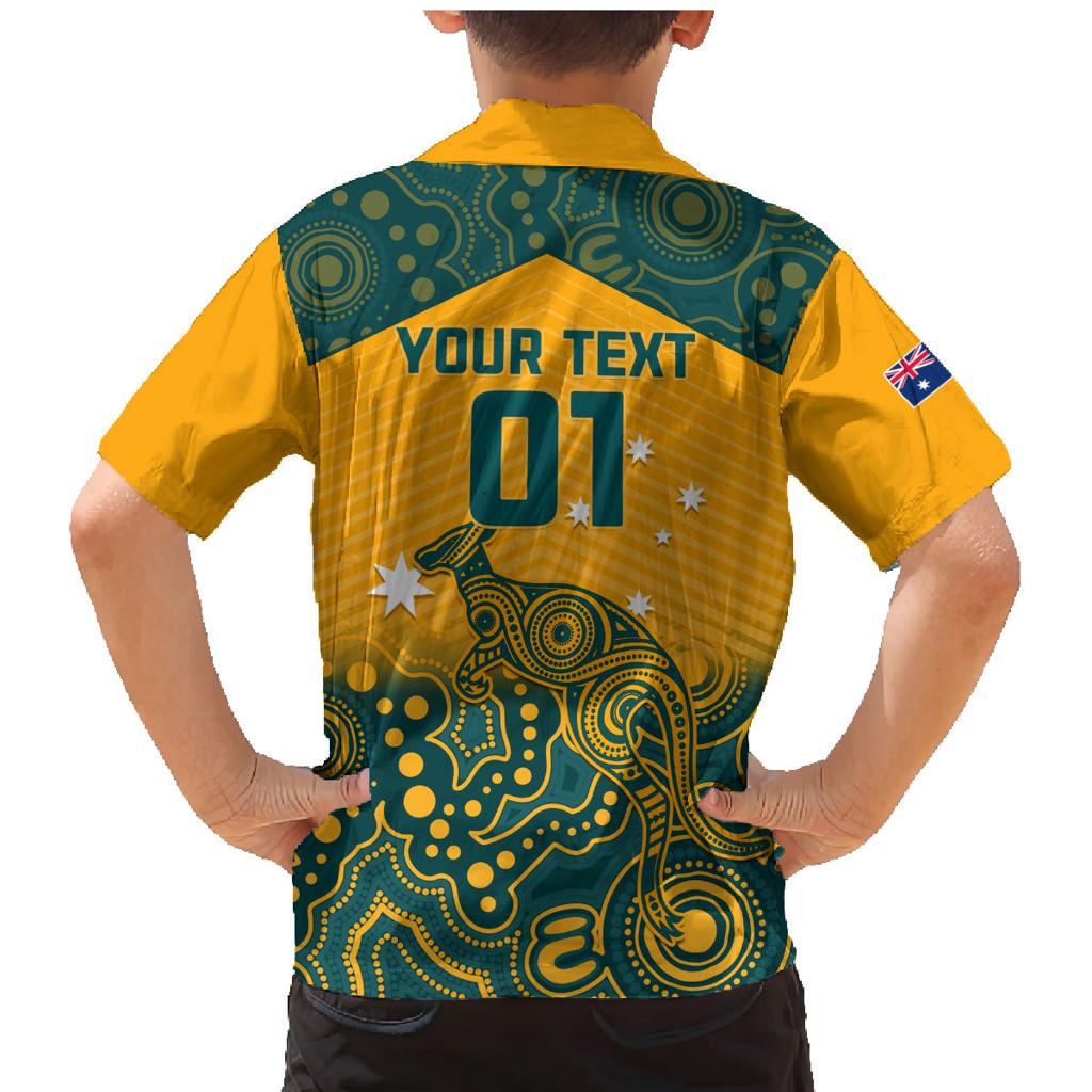 Custom Australia Rugby Family Matching Mermaid Dress and Hawaiian Shirt Wallabies Aboriginal Pattern