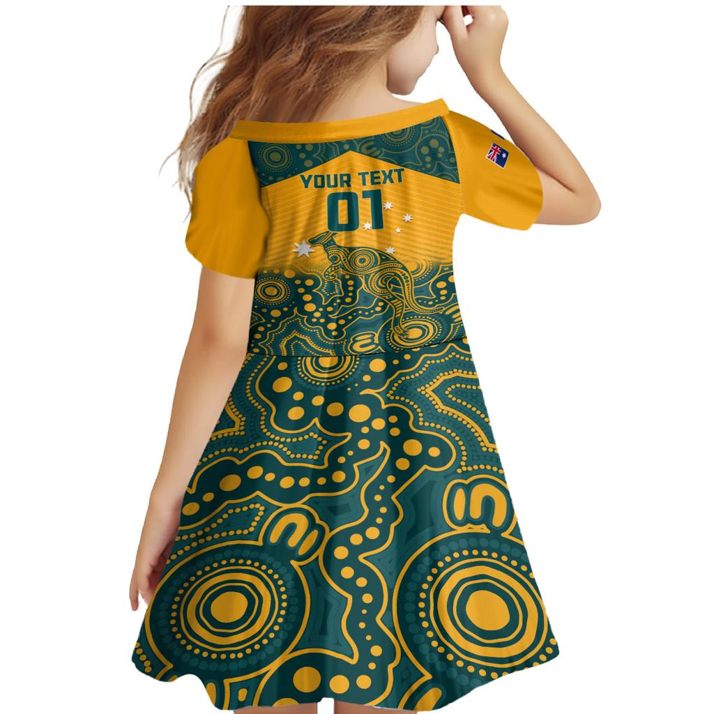 Custom Australia Rugby Family Matching Mermaid Dress and Hawaiian Shirt Wallabies Aboriginal Pattern