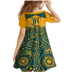 Custom Australia Rugby Family Matching Mermaid Dress and Hawaiian Shirt Wallabies Aboriginal Pattern
