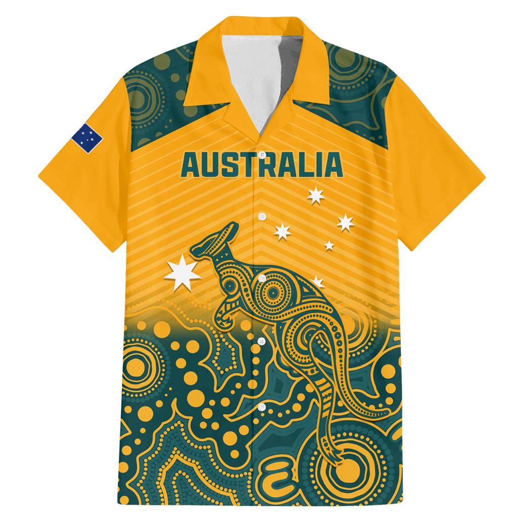 Custom Australia Rugby Family Matching Mermaid Dress and Hawaiian Shirt Wallabies Aboriginal Pattern