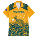 Custom Australia Rugby Family Matching Mermaid Dress and Hawaiian Shirt Wallabies Aboriginal Pattern