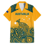 Custom Australia Rugby Family Matching Mermaid Dress and Hawaiian Shirt Wallabies Aboriginal Pattern