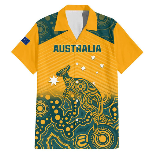 Custom Australia Rugby Family Matching Mermaid Dress and Hawaiian Shirt Wallabies Aboriginal Pattern