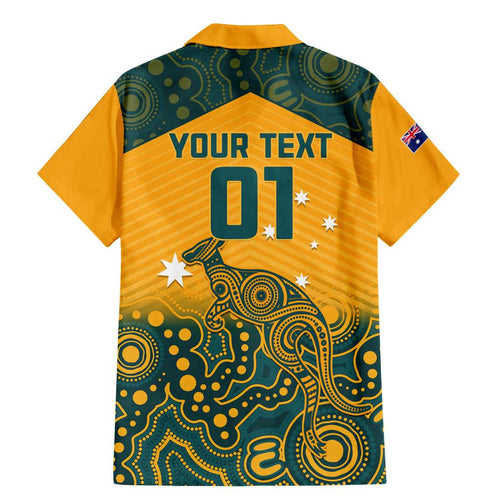 Custom Australia Rugby Family Matching Mermaid Dress and Hawaiian Shirt Wallabies Aboriginal Pattern