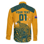 Custom Australia Rugby Family Matching Mermaid Dress and Hawaiian Shirt Wallabies Aboriginal Pattern