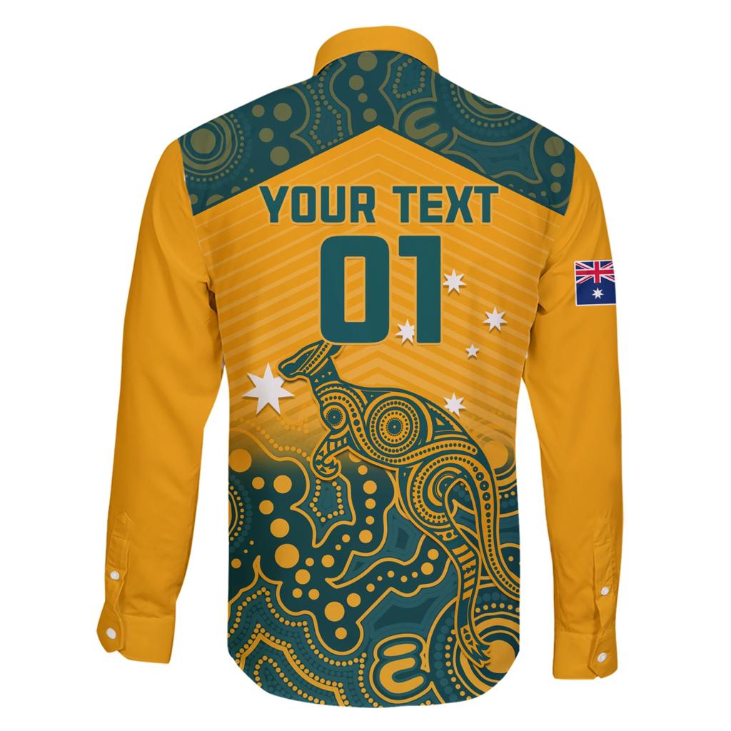 Custom Australia Rugby Family Matching Short Sleeve Bodycon Dress and Hawaiian Shirt Wallabies Aboriginal Pattern