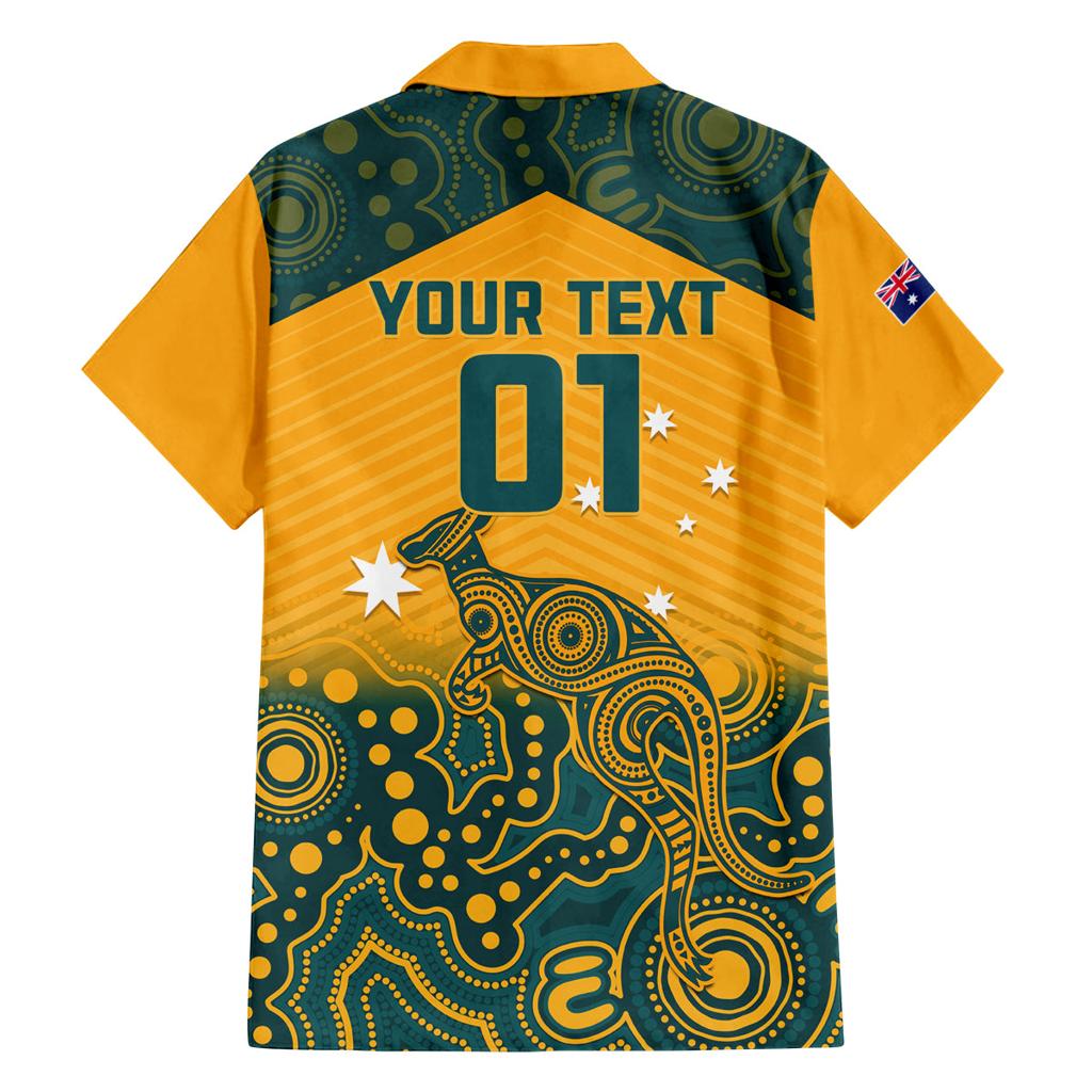 Custom Australia Rugby Family Matching Tank Maxi Dress and Hawaiian Shirt Wallabies Aboriginal Pattern